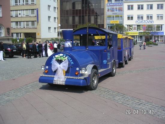 Jízda vláčkem pro svatebčany, Olomouc, Luhačovice, Hodonín