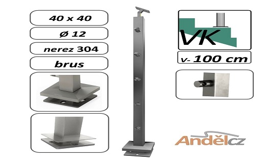 Zábradlí z nerezi - madla, šprušle, sloupky výplně, koncovky, záslepky, klouby