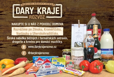 Rozvoz potravin na Zlínsku - i biopotraviny, farmářské produkty