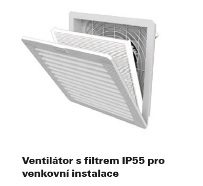 ventilátor s filtrem IP55 pro venkovní použití