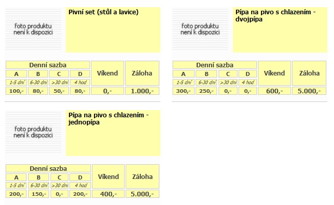 Půjčovna vybavení na kulturní akce, párty Uherské Hradiště