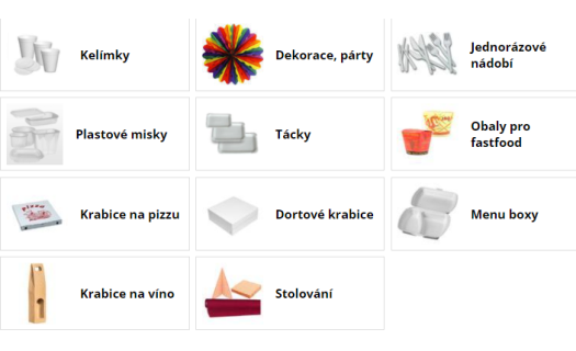 Gastro obaly - menu boxy, jednorázové nádobí, kelímky, misky, pohárky, párty dekorace