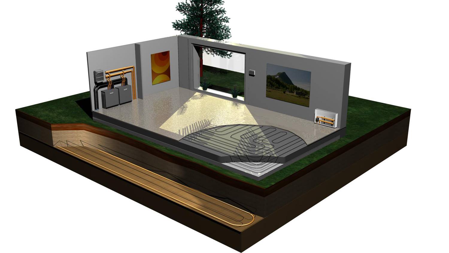 Podlahové topení, podlahový systém Heat-Up pro redistribuci tepla v objektu - řešení vytápění co nenaruší výšku podlahy