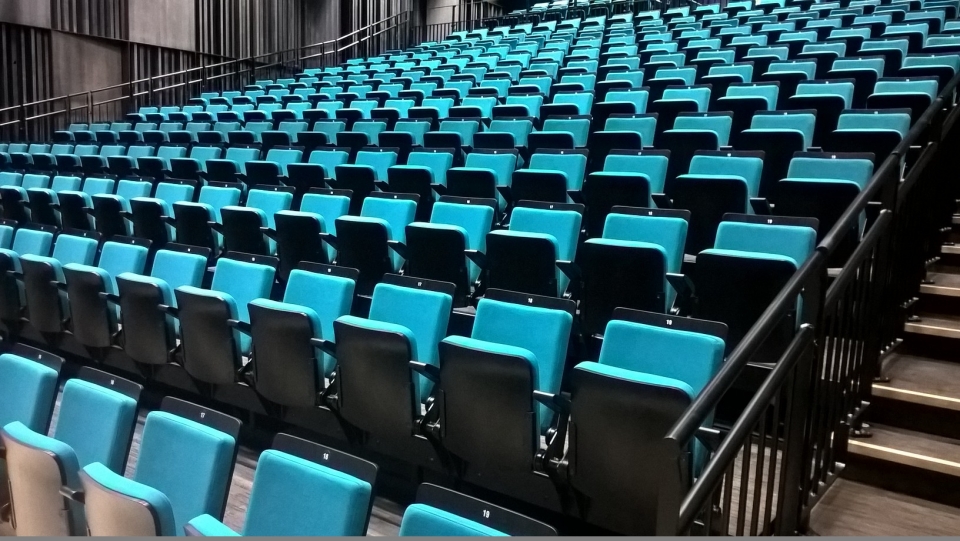 Telescopic tribunes for sports halls, auditoriums, theater seats, cinemas seats - production, assembly