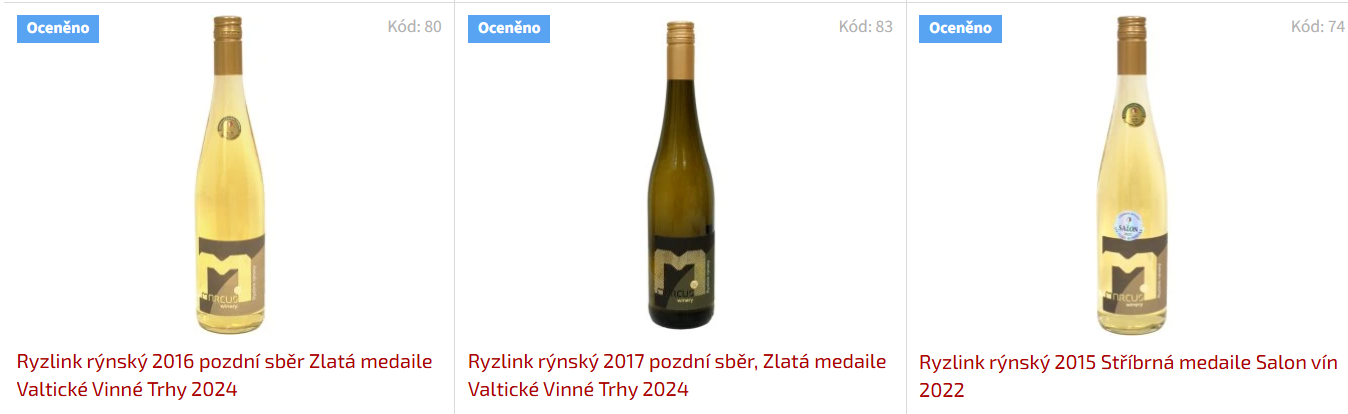 Česká vína, Ryzlink rýnský s oceněním e-shop