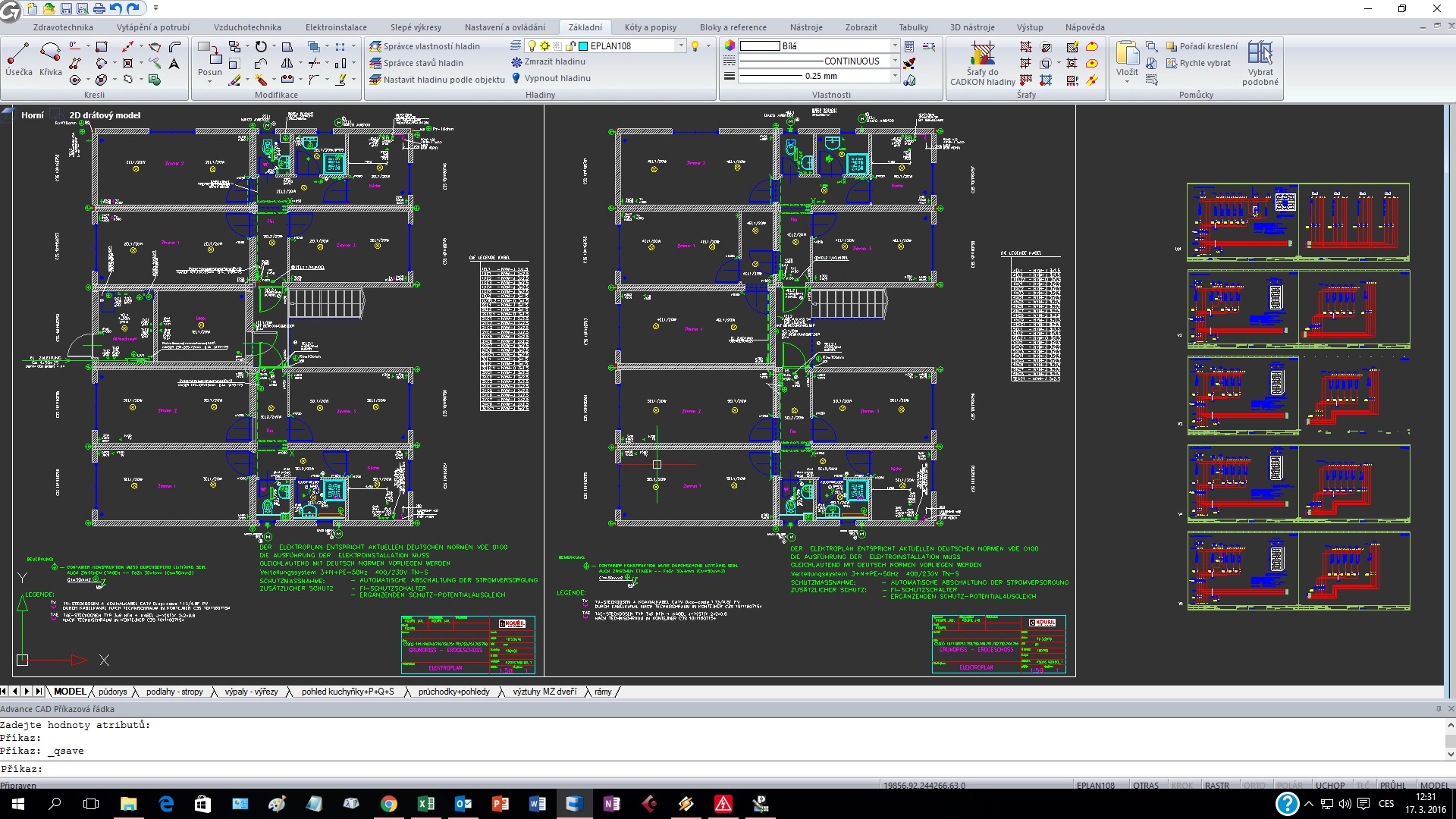 Návrhy, projektování elektrických instalací, zařízení, rozvaděčů v CAD Eplan P8