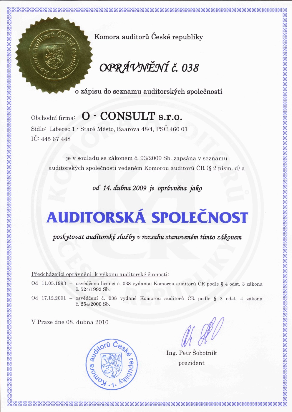 Auditorské služby pro menší i větší firmy O-CONSULT s.r.o.  Liberec