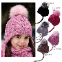 Dívčí, chlapecká bavlněná čepice s fleecem a pletené  zimní čepice