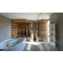 Rekonstrukce koupelny v luxusním provedení s použitím designové dekorační stěrky, velkoformátových obkladů