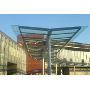 Montáž - prosklené vlakové a autobusové terminály, skleněné koridory