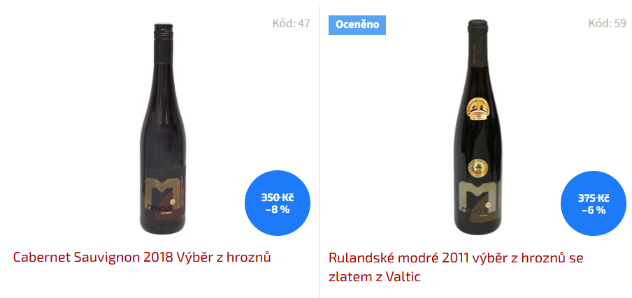 Červená vína v e-shopu