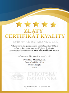 Certifikát kvality firmy