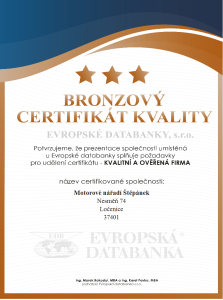 Certifikát kvality firmy