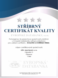 Certifikát kvality firmy