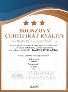 Certifikát kvality firmy