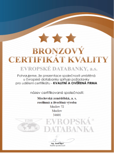 Certifikát kvality firmy