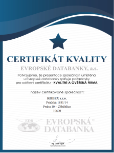 Certifikát kvality firmy