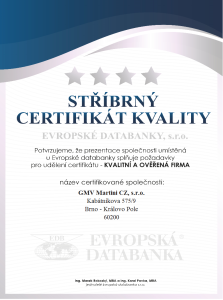 Certifikát kvality firmy