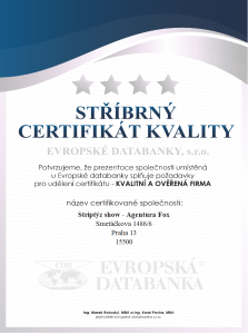 Certifikát kvality firmy